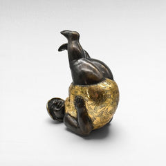 FIGURINE YOGA BRONZE BLACK & GOLD XL 50x30x70cm - Chora Mykonos