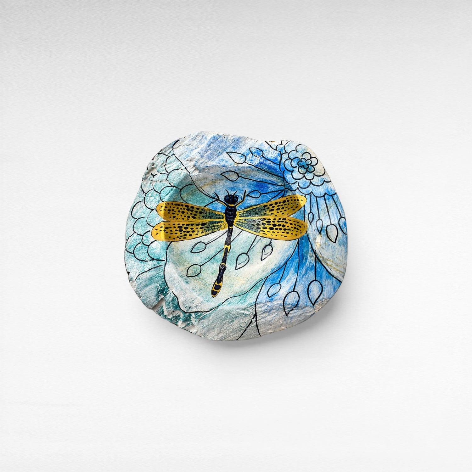 HANDPAINTED TEAK BOWL - Chora Mykonos