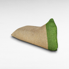 POUF ROPE NATURAL AND GREEN 150x75x70cm - Chora Mykonos