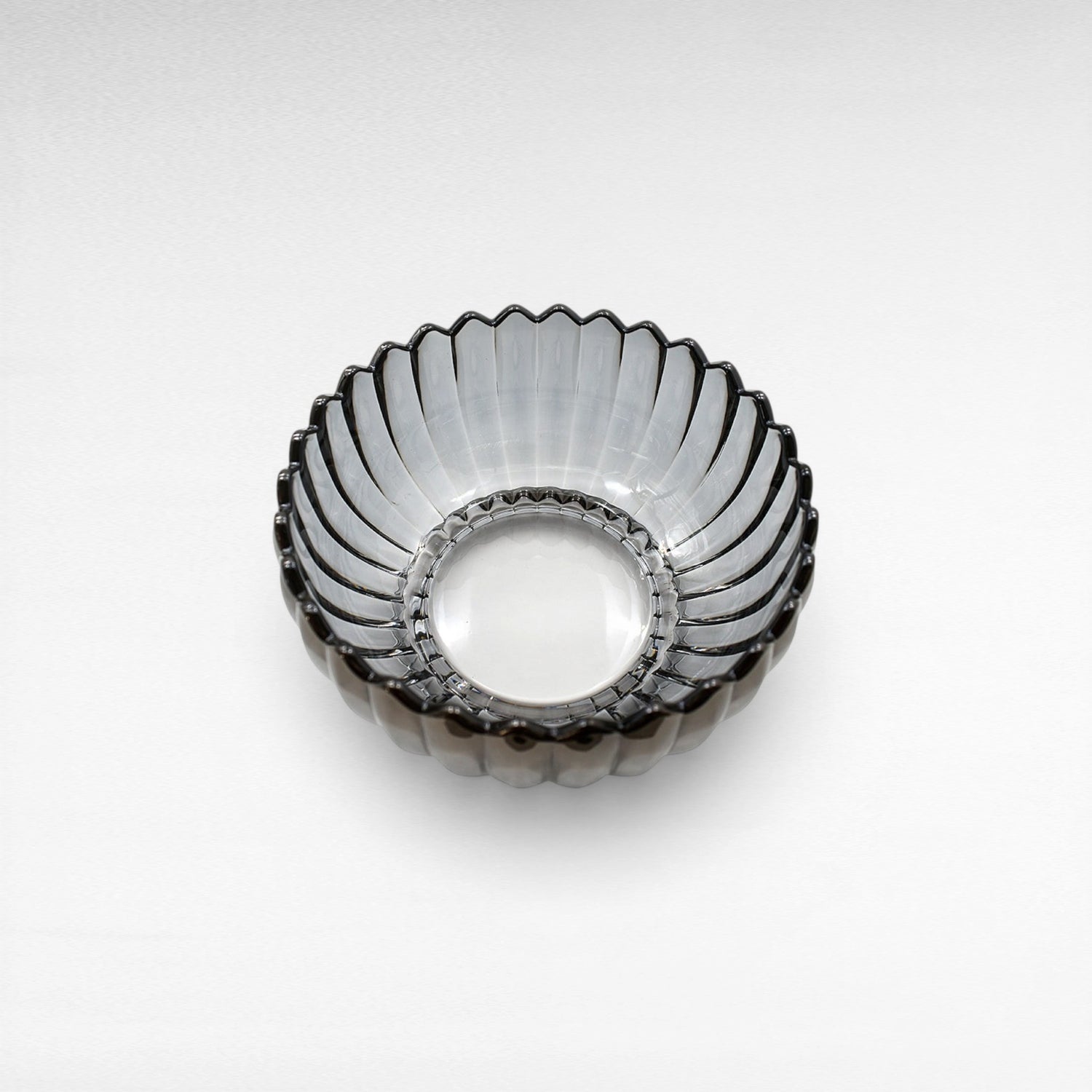 GREY FLOWER ROUND SERVING BOWL