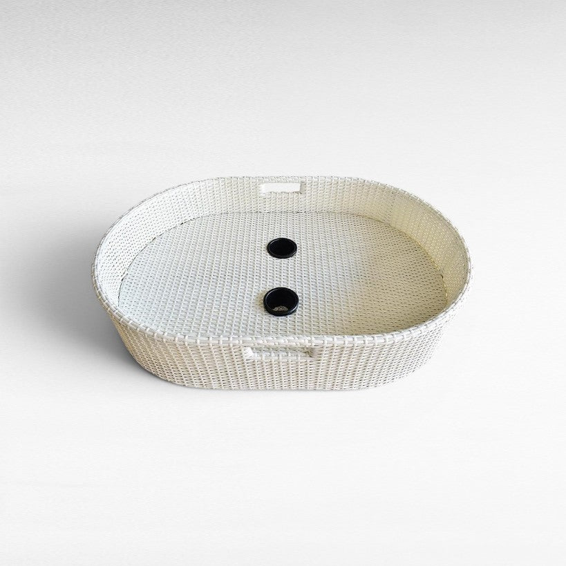 FLOATING OVAL POOL TRAY WHITE COLOR 90x60x20cm - Chora Mykonos