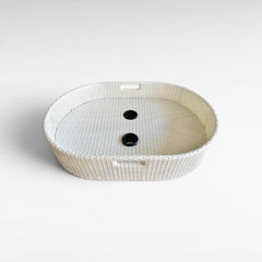 FLOATING OVAL POOL TRAY WHITE COLOR 90x60x20cm - Chora Mykonos