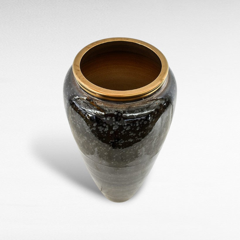 CERAMIC PLANTER WITH ENAMEL PAINTING Φ40 |Η90 CM