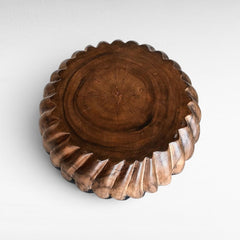 CARVED STOOL SUAR WOOD - Chora Mykonos