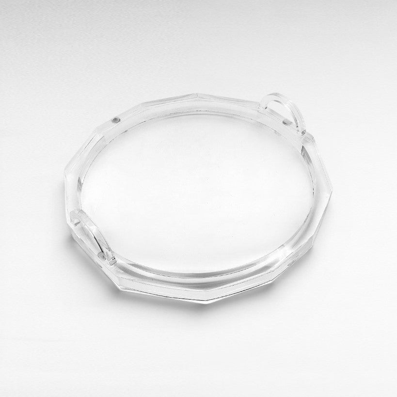 ACRYLIC ROUND TRAY LARGE WITH ACRYLIC FINISH - Chora Mykonos