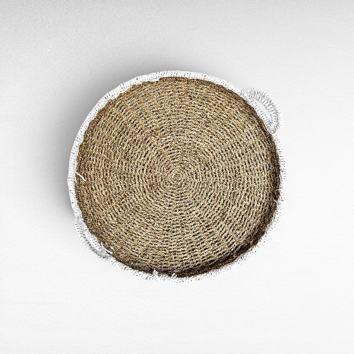 TRAY NATURAL AND WHITE SET OF 3 - Chora Mykonos