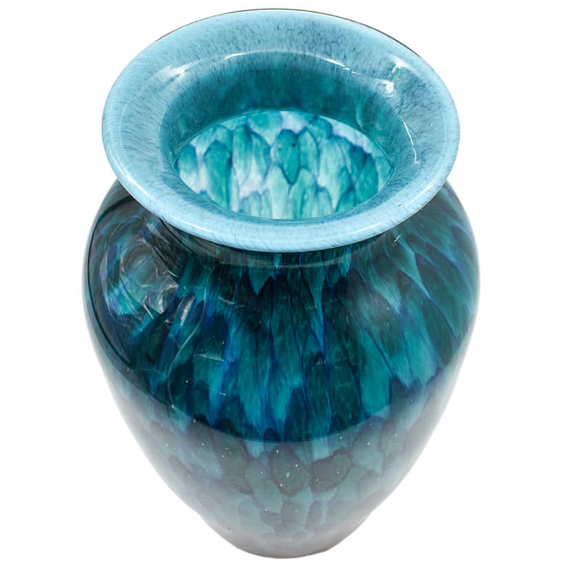 AEGEAN BLUE PATTERN CRYSTAL VASE