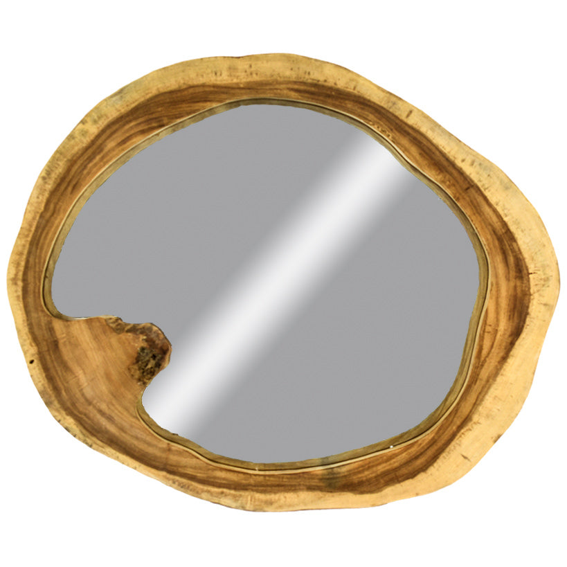 SOUAR WOOD ROUND MIRROR – Elegant Reflection for Every Room