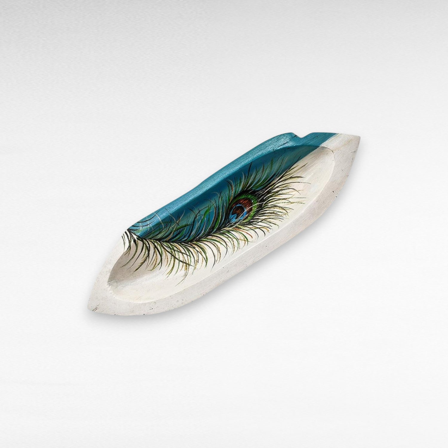 HANDPAINTED TEAK BOWL MULTICOLOR BOAT - Chora Mykonos