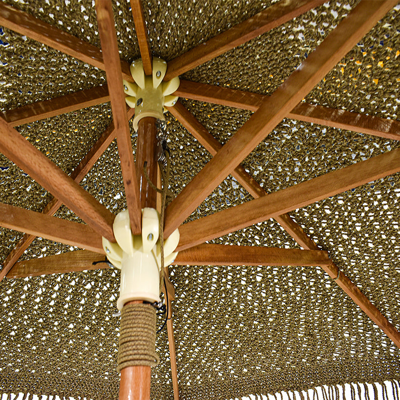 PANORMOS UMBRELLA ROPE Crochet NATURAL WITH TASSELS Φ260 |H240 cm