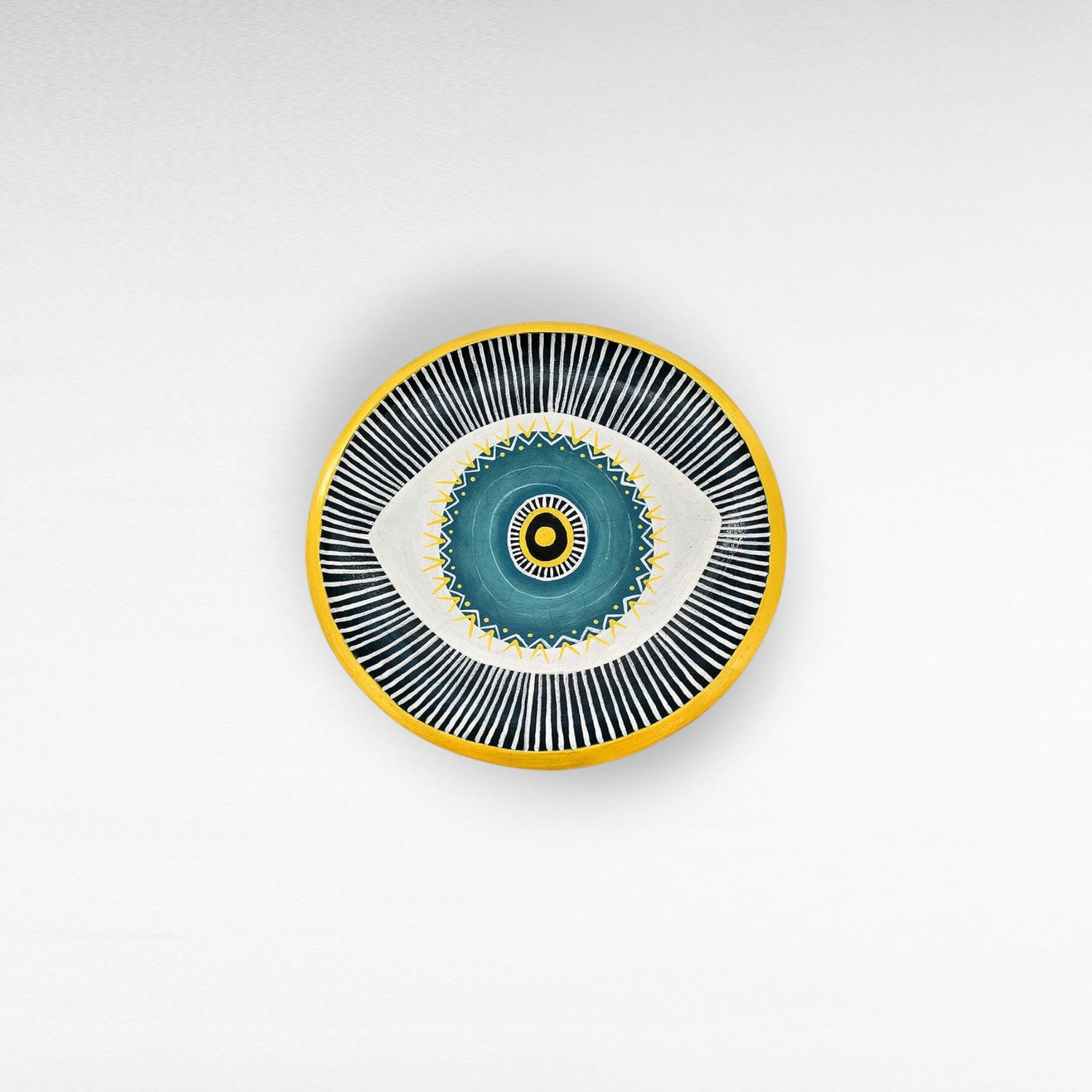 HANDPAINTED TEAK BOWL - Chora Mykonos