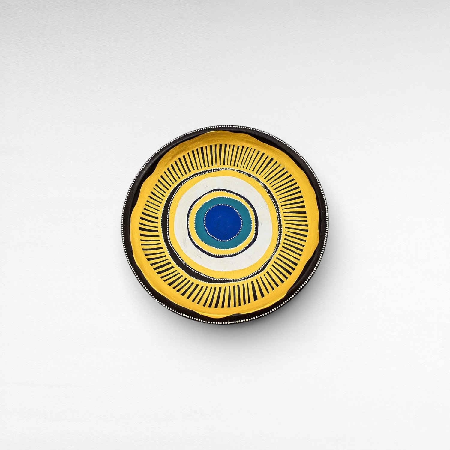 HANDPAINTED TEAK BOWL MULTICOLOR - Chora Mykonos
