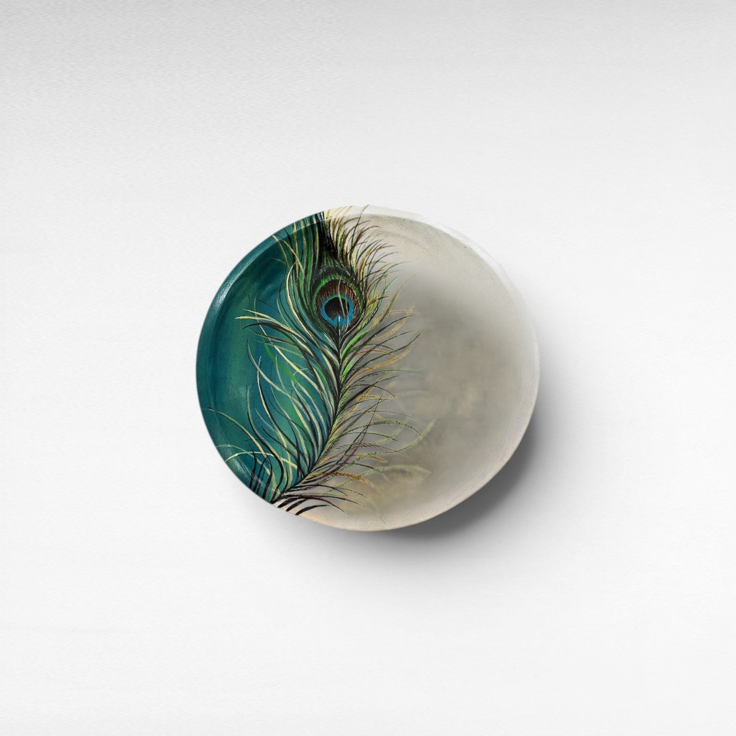 BOWL TEAK WOOD HANDPAINTED - Chora Mykonos