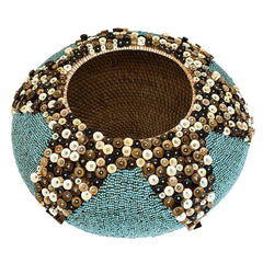 Shell Beaded Basket - Chora Barefoot Luxury Living