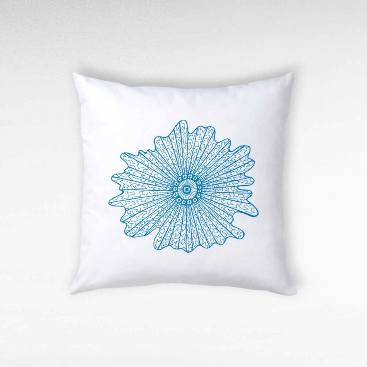 PILLOW LEAF CORAL BLUE AZUR W45 |D45 CM