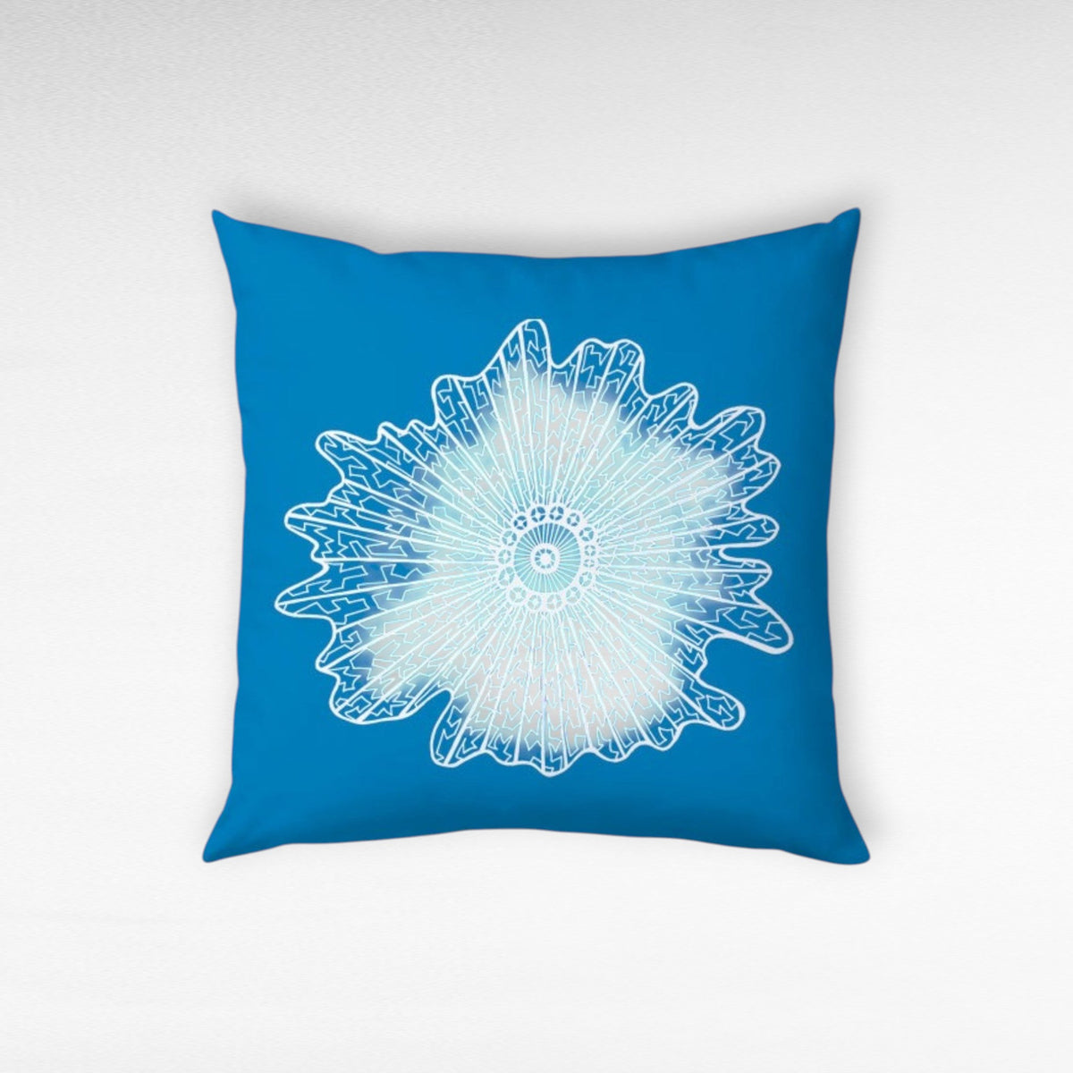 PILLOW LEAF CORAL BOLD BLUE AZUR W45 |D45 CM