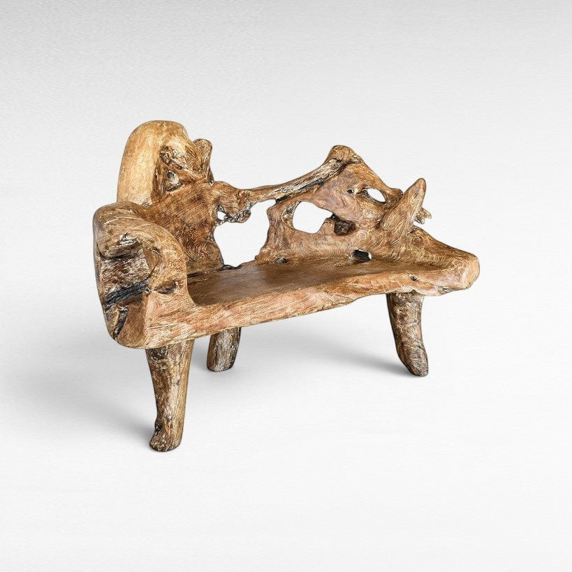 TEAK WOOD BENCH - Chora Mykonos