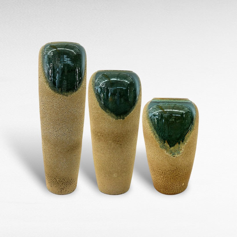 CERAMIC PLANTER WITH ENAMEL PAINTING Φ40 |Η90CM