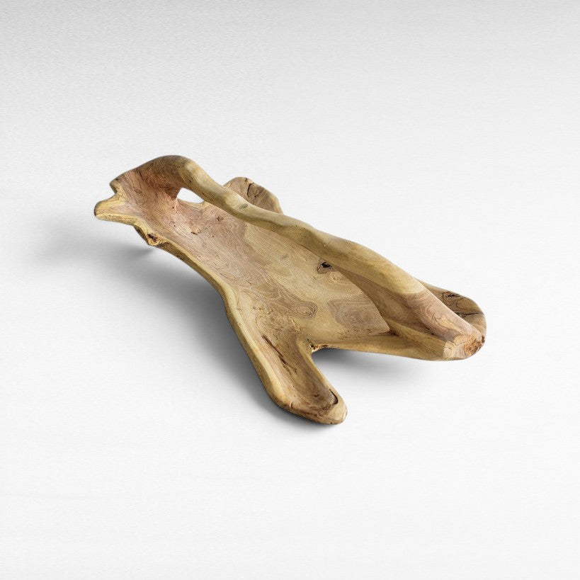 DECOR TRAY WOOD NATURAL 75x35x30cm - Chora Mykonos