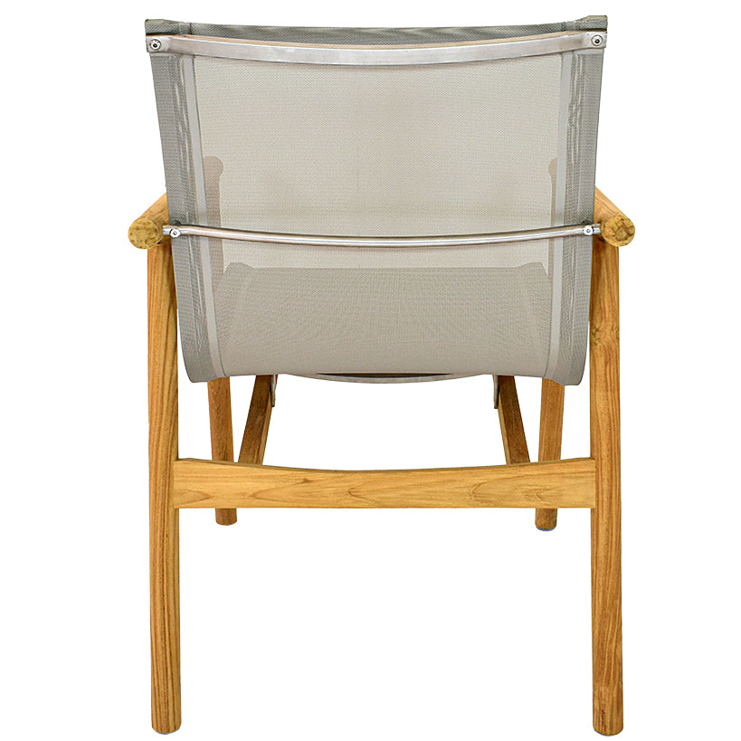 DINING BEIGE ARMCHAIR WITH TEAK WOOD