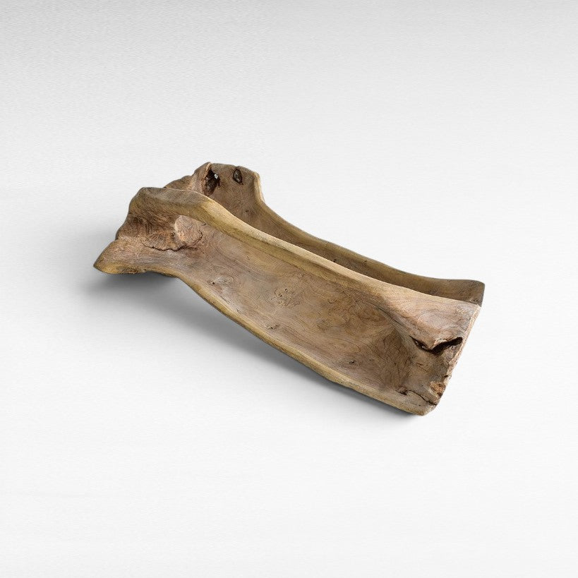 DECOR TRAY WOOD NATURAL 85x40x20cm - Chora Mykonos