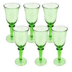 GLASS GREEN - SET OF 6 - Chora Mykonos