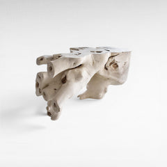 BLEACHED SUAR CONSOLE TABLE W/ GLASS 150x50x80cm - Chora Mykonos