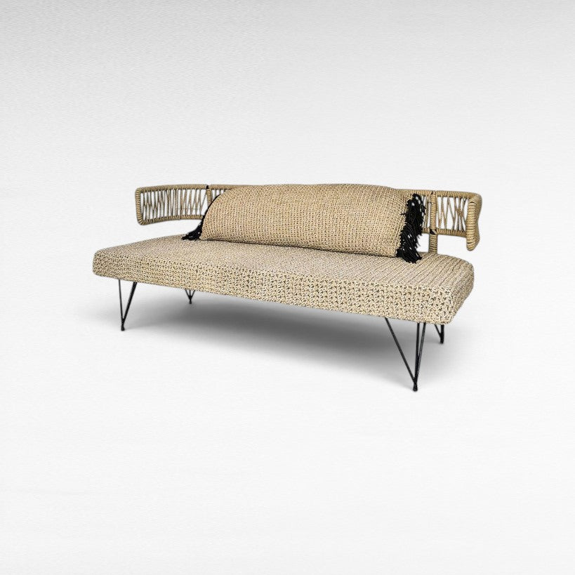 SOFA NATURAL ROPE 190x70x80cm - Chora Mykonos