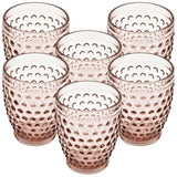 BABY PINK BUBBLE WATER GLASS 300 ML 9x9x11cm - Chora Mykonos