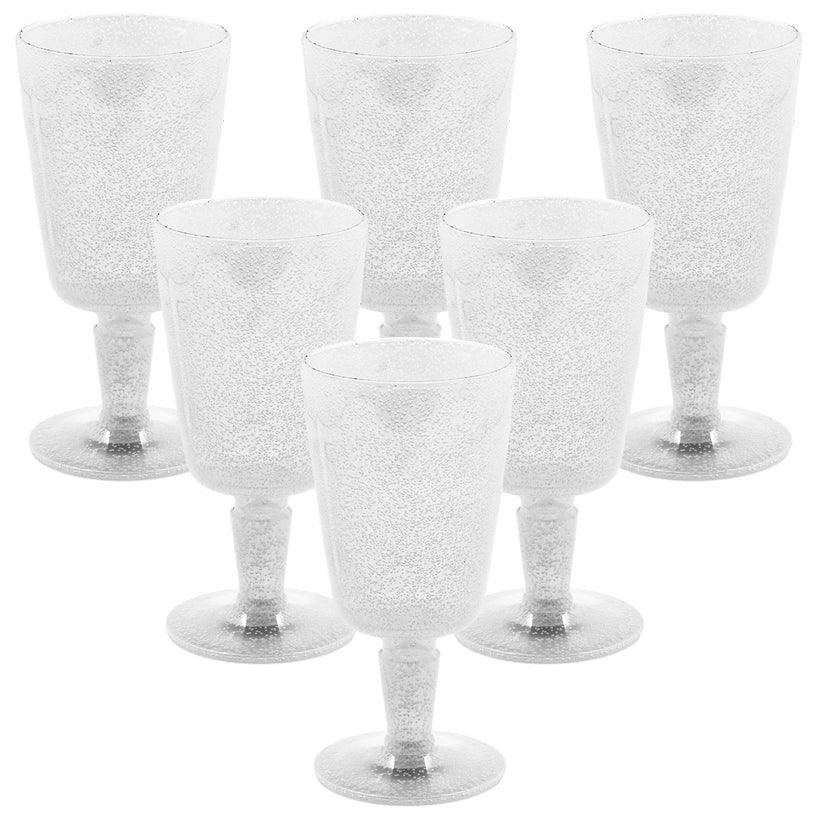 WHITE SYNTHETIC CRYSTAL WINE GLASS 8x8x16cm