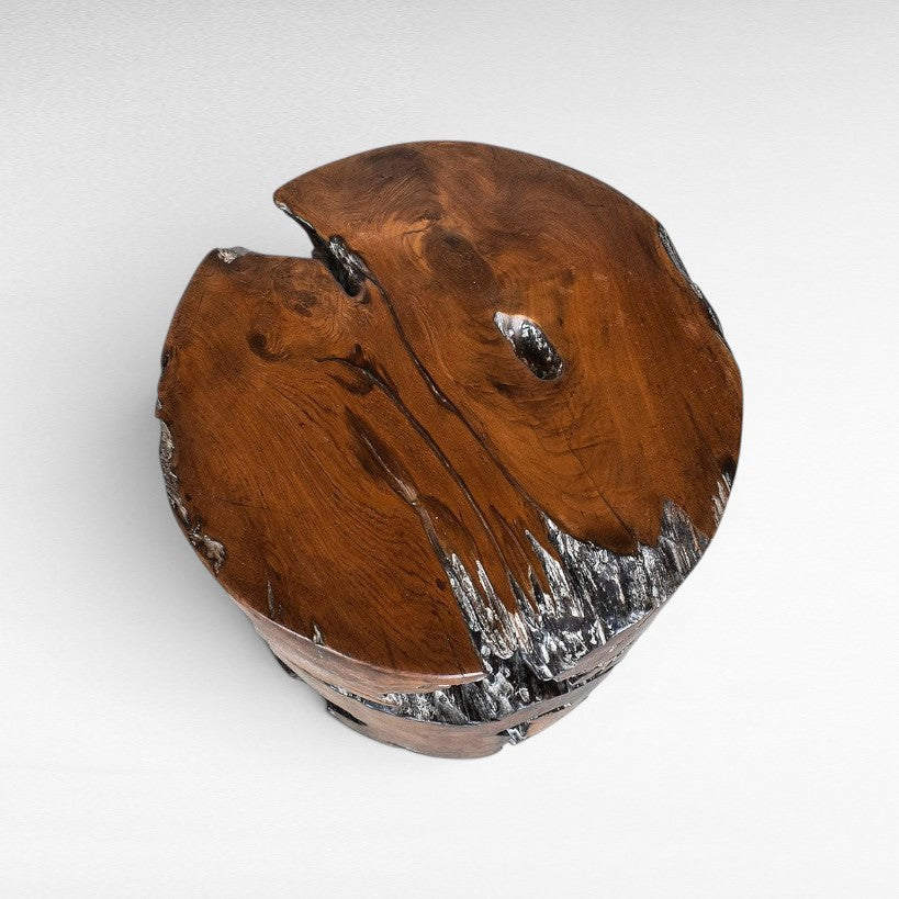NATURAL SOLID TEAK WOOD SIDE TABLE 50x50x45cm - Chora Mykonos