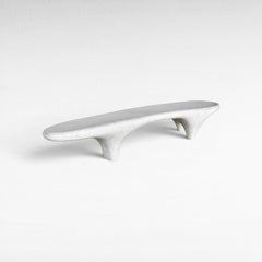 FIBER AND CEMENT HIGH HEEL DIRTY WHITE BENCH - Chora Mykonos