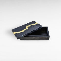 BLACK GOLDEN RESIN BOX 32x18x8 CM - Chora Mykonos