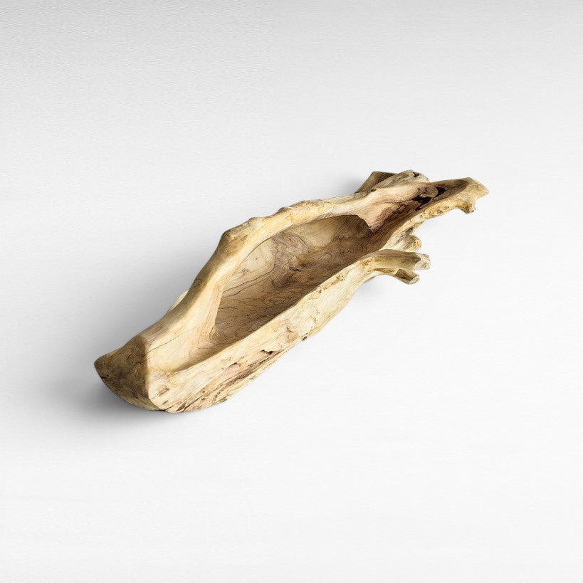 DECOR TRAY WOOD NATURAL 85x45x25cm - Chora Mykonos