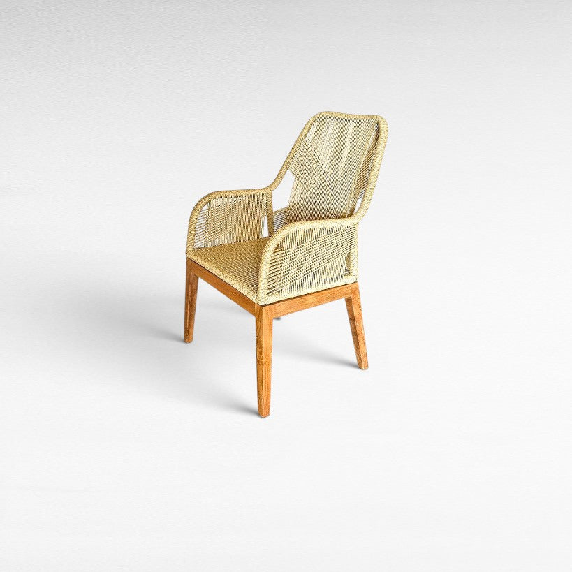 CHAIR TEAK WOOD WITH SYNTHETIC RATTAN - Chora Mykonos