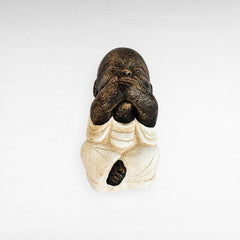 BLIND-DEAF-MUTE SET OF 3 SHAOLINS WHITE H.20 CM - Chora Mykonos