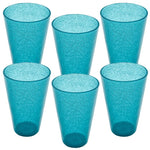 TURQUOISE SYNTHETIC CRYSTAL DRINK GLASS 9x9x14cm