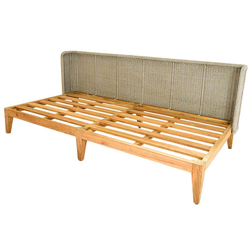 ALUMINIUM POWDER COATED ARMLESS SOFA WITH TEAK WOOD BASE