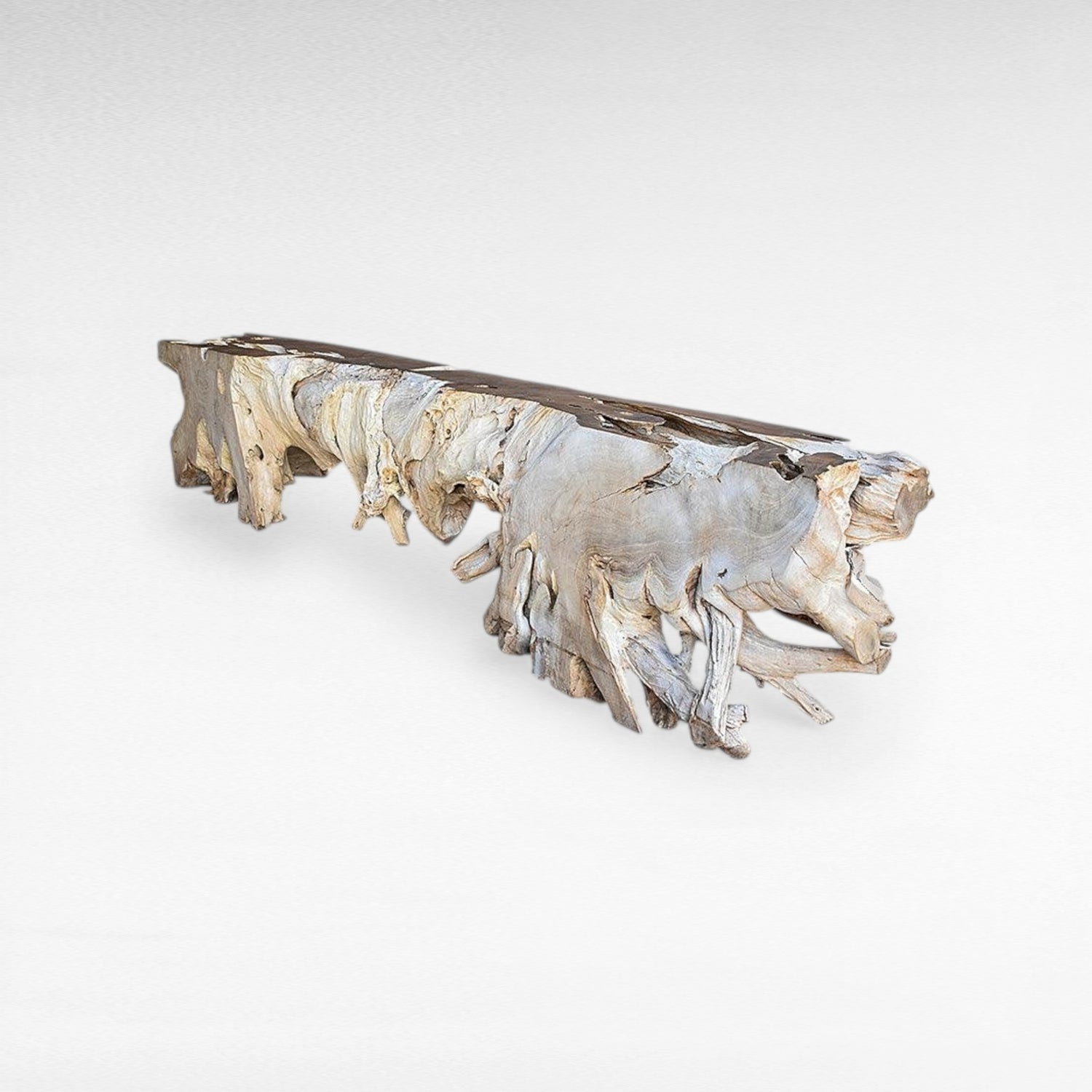 CONSOLE TABLE TEAK WOOD BLEACH & NATURAL - Chora Barefoot Luxury Living