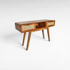 NATURAL DESK WITH VIENNESE RATTAN - Chora Mykonos