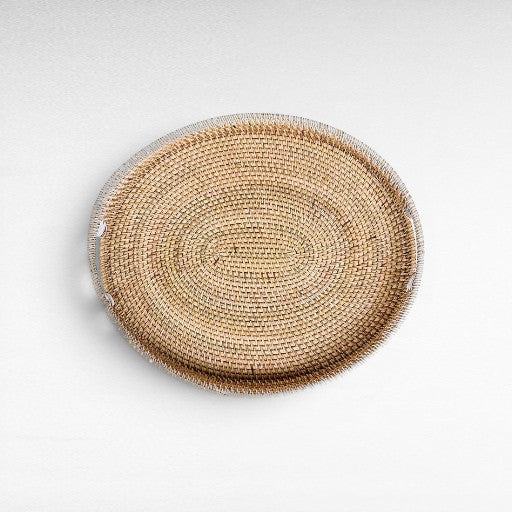 TRAY OVAL RATTAN SET OF 3 - Chora Mykonos