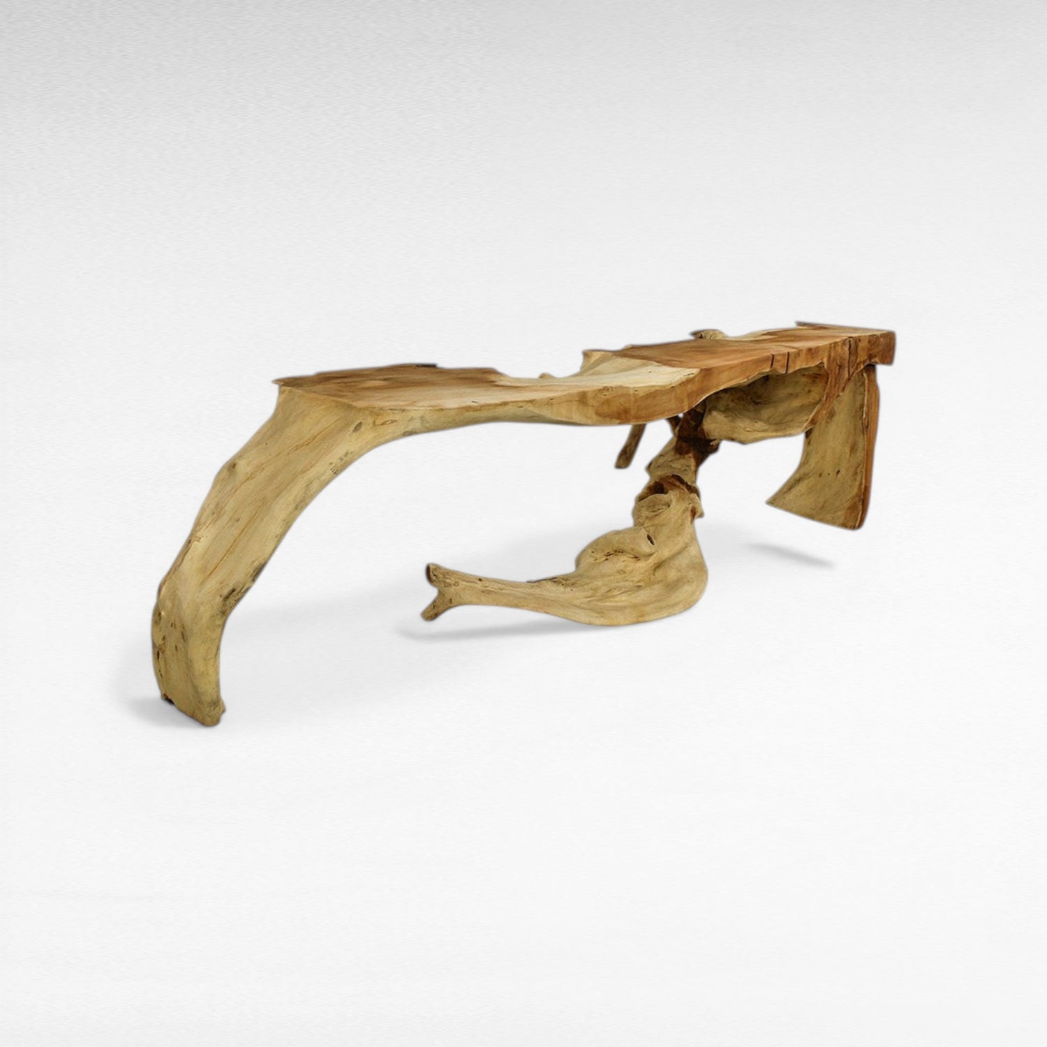TEAK WOOD WITH GLASS NATURAL COLOR W250 |D50 |H80 CM