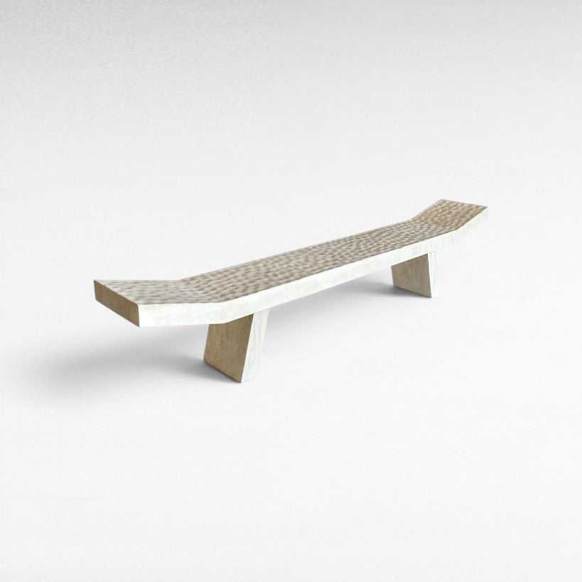 BLEACHED LECHEE BENCH - Chora Mykonos