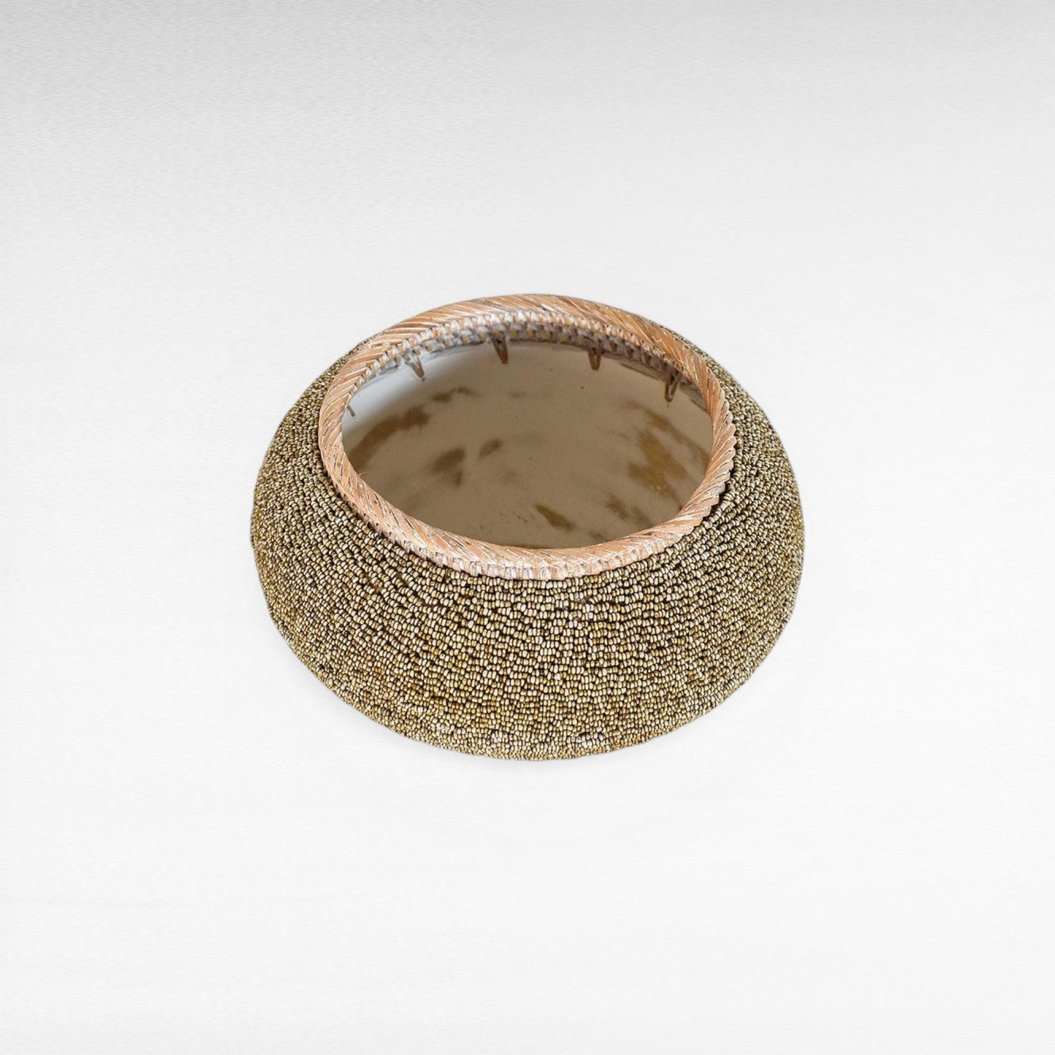 WOODEN BOWL WITH BEADS SET OF 2 - Chora Mykonos
