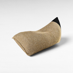 POUF ROPE NATURAL AND BLACK 150x75x70cm - Chora Mykonos