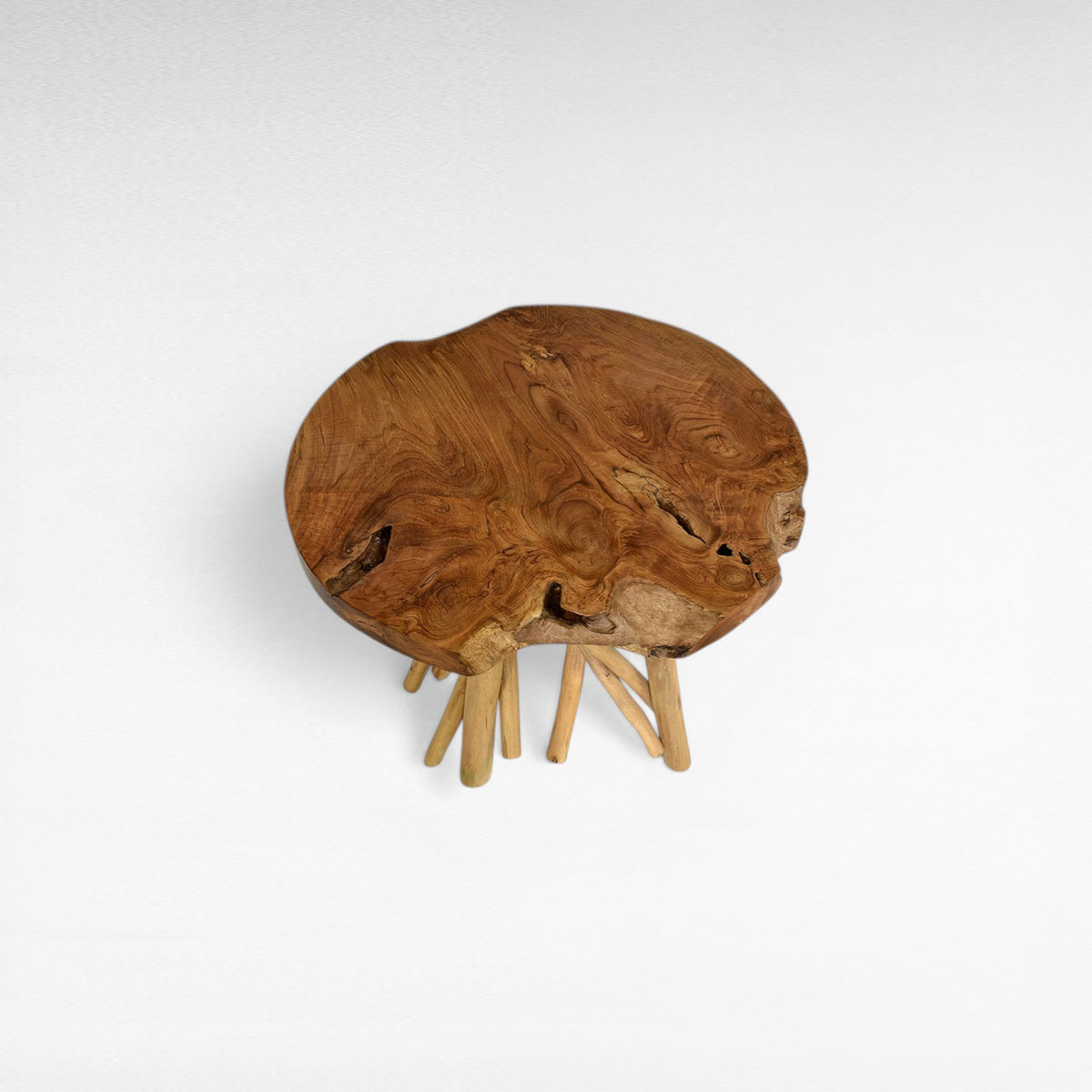 TEAK WOOD NATURAL SIDE TABLE W60 |D60 |H45 CM