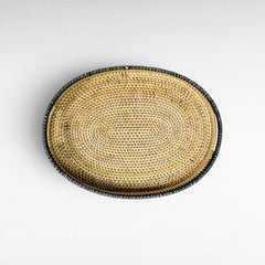 TRAY OVAL RATTAN SET OF 3 - Chora Mykonos