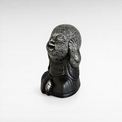 BLIND-DEAF-MUTE SET OF 3 SHAOLINS SILVER & BLACK H.20 CM - Chora Mykonos