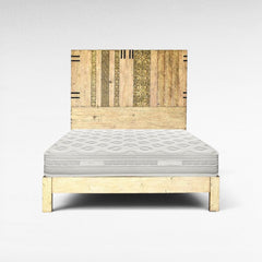 HEAD BOARD & BED OLIVE COLOR & TEAK WOOD 205x205/185x185 - Chora Mykonos
