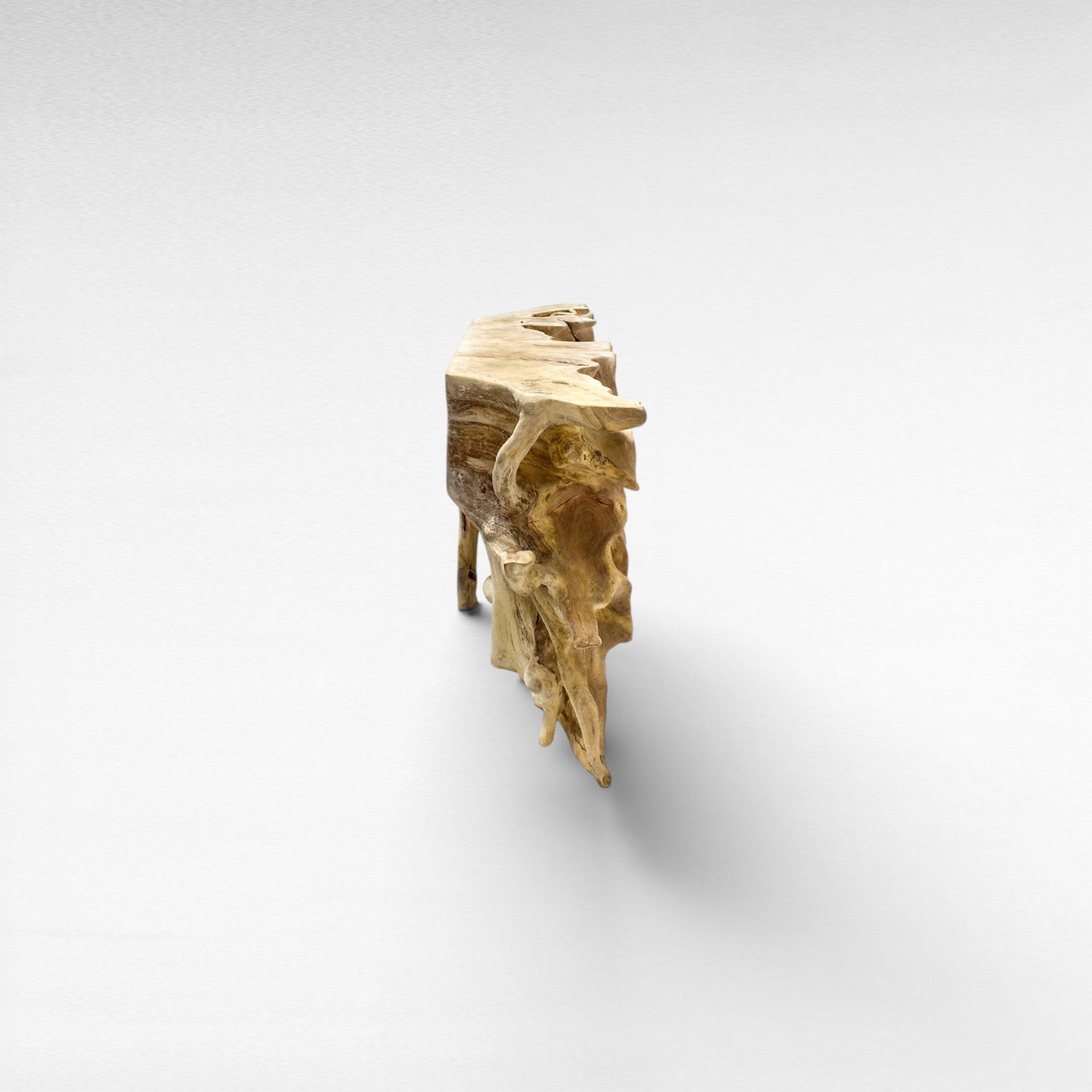 TEAK WOOD ROOT WITH GLASS BLEACHED COLOR W200 |D50 |H80 CM
